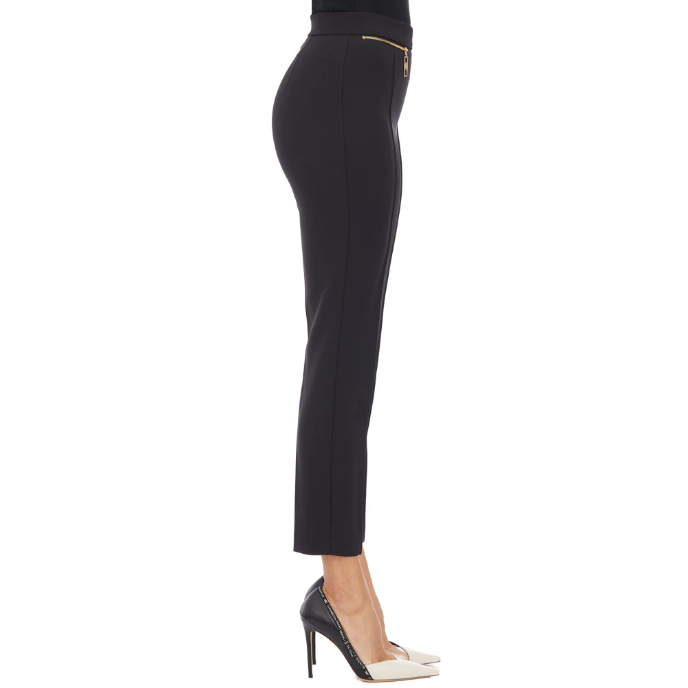 Elisabetta Franchi Rechte Ritsbroek Black Dames