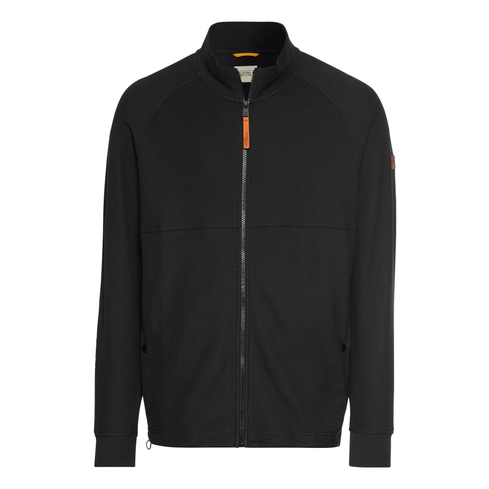 camel active Stijlvolle Sweatjack met Opstaande Kraag Black Heren