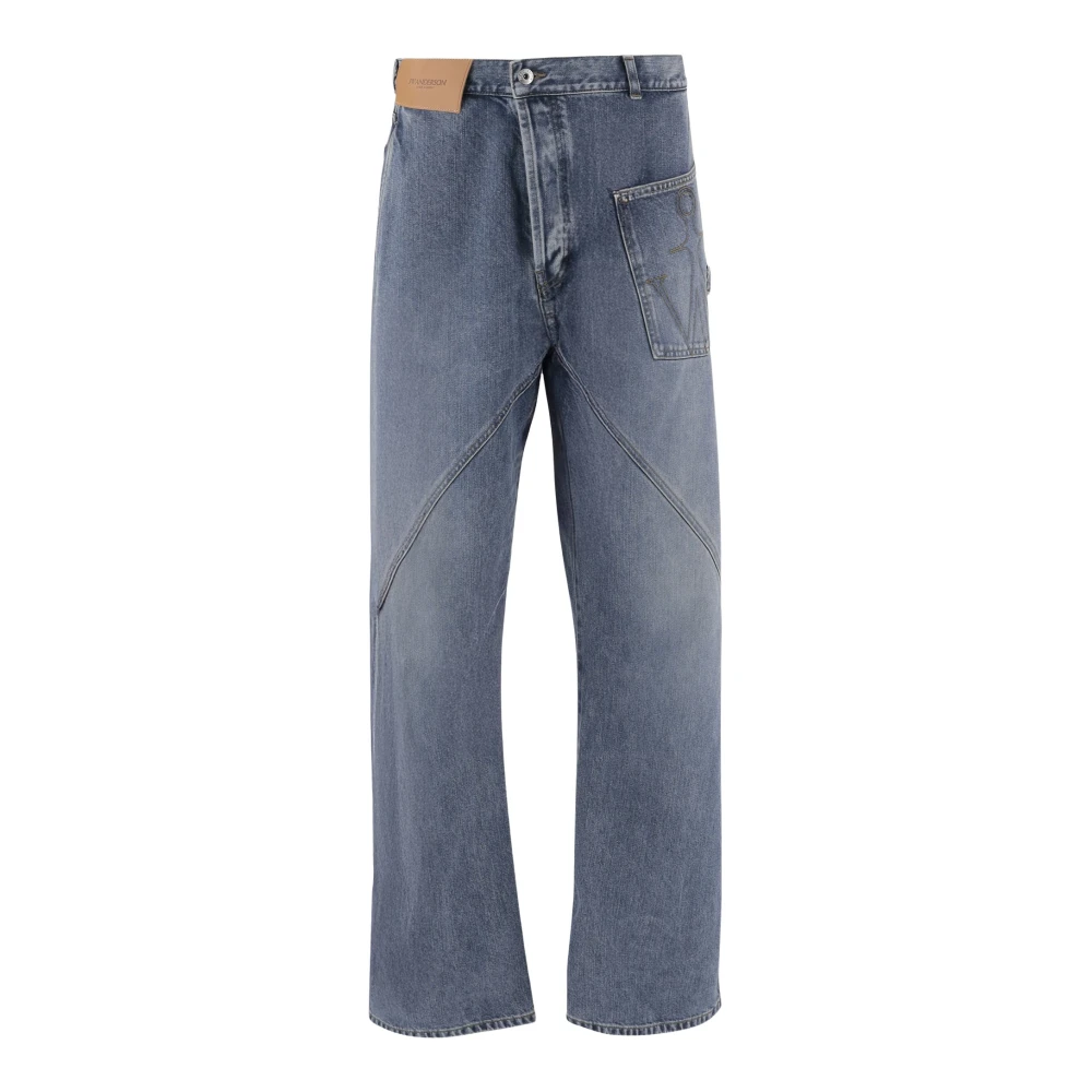 Jw Anderson Men's Blue Straight Fit Jeans, W32, Twisted Workwear Jeans