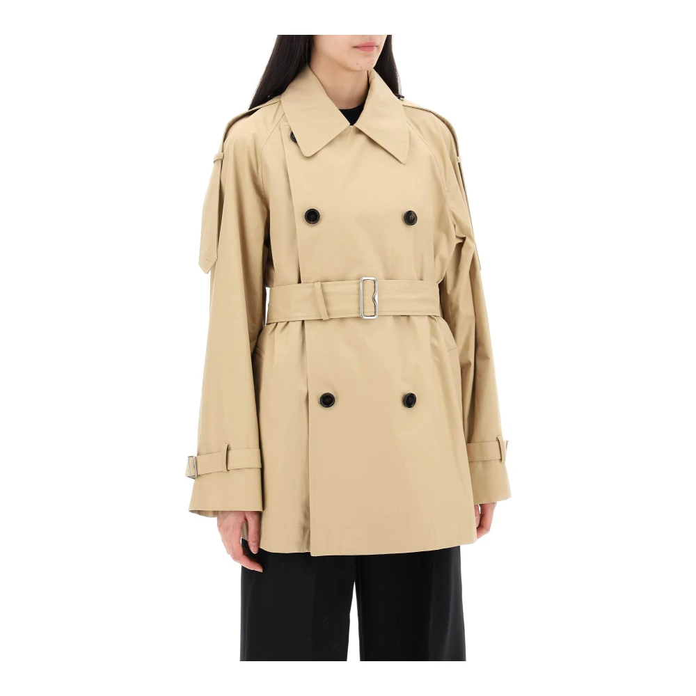 Burberry Double-Breasted Midi Trench Coat Beige Dames