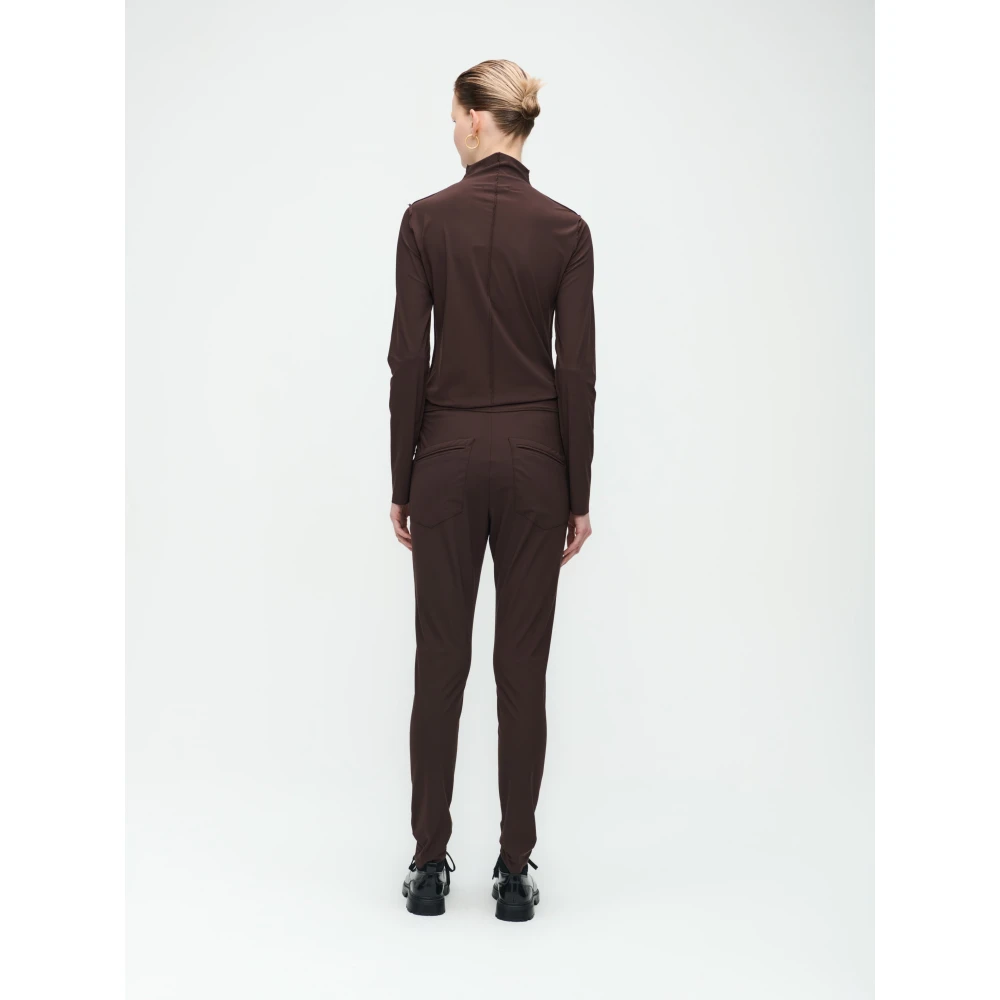 Jane Lushka Top van technisch jersey Brown Dames