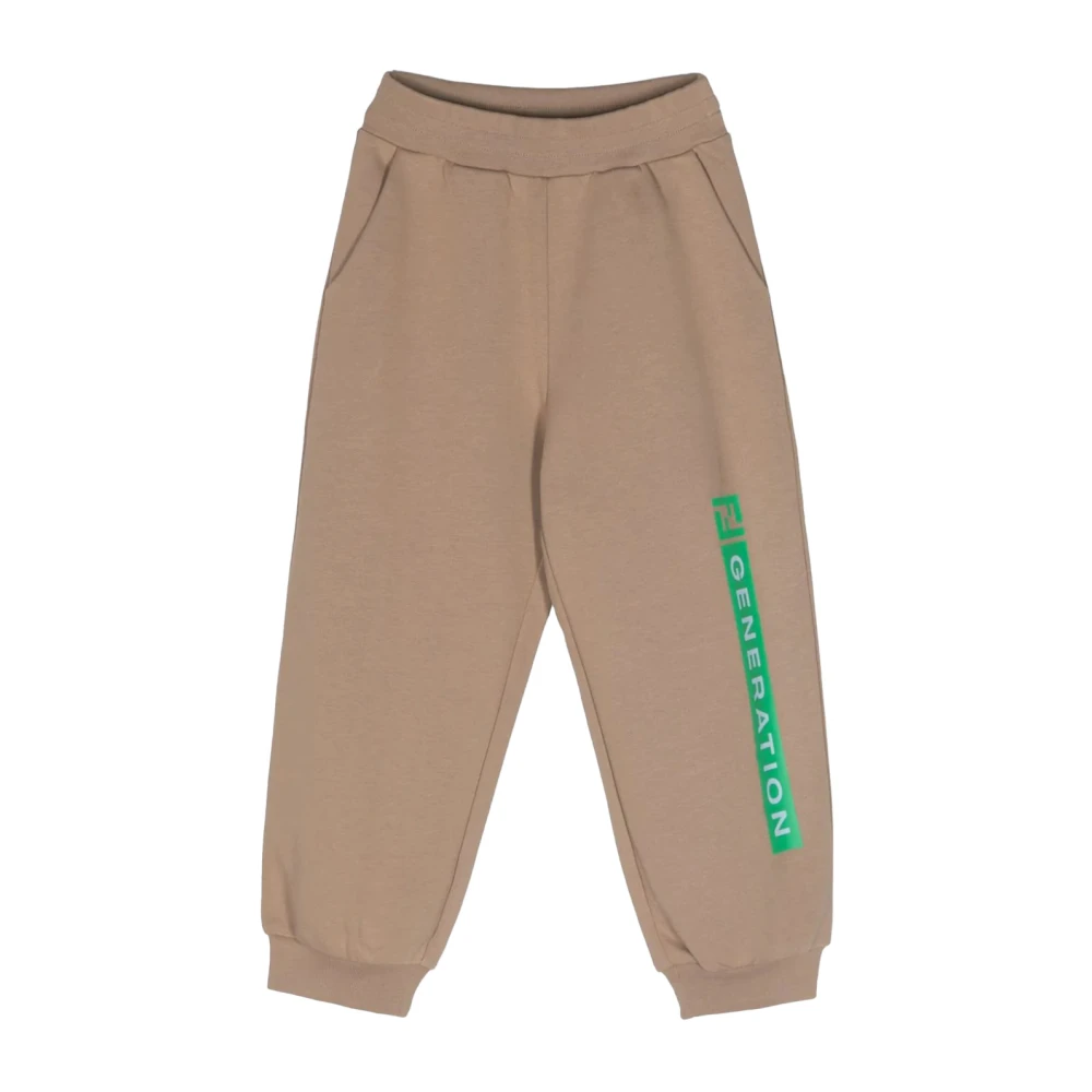 Fendi Logo Sweatpants för Barn Beige, Flicka