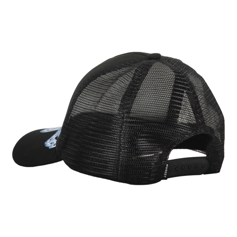 Market Logo Print Baseball Cap Black Heren