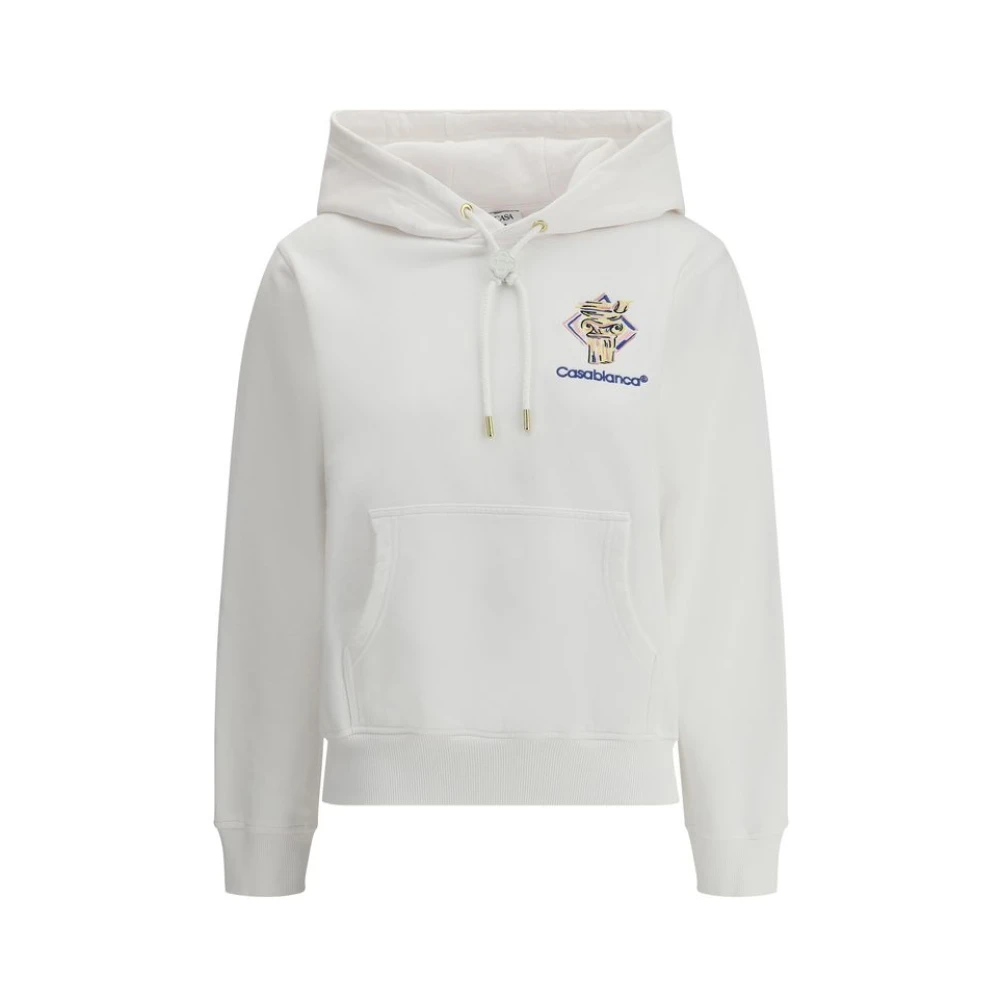 Casablanca Logo Hoodie met Verstelbare Capuchon White Dames