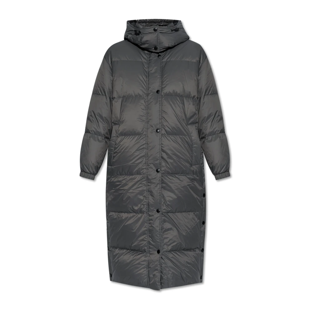Yves Salomon Lange omkeerbare jas met afneembare capuchon Gray Dames