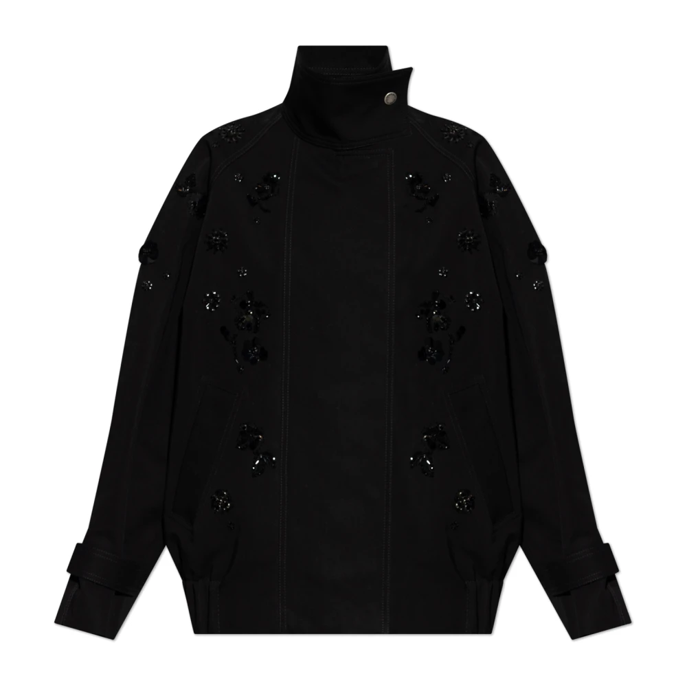 Golden Goose Donna Nero - Giacca Oversize Con Ricami Floreali Di Paillettes - Jackets - S
