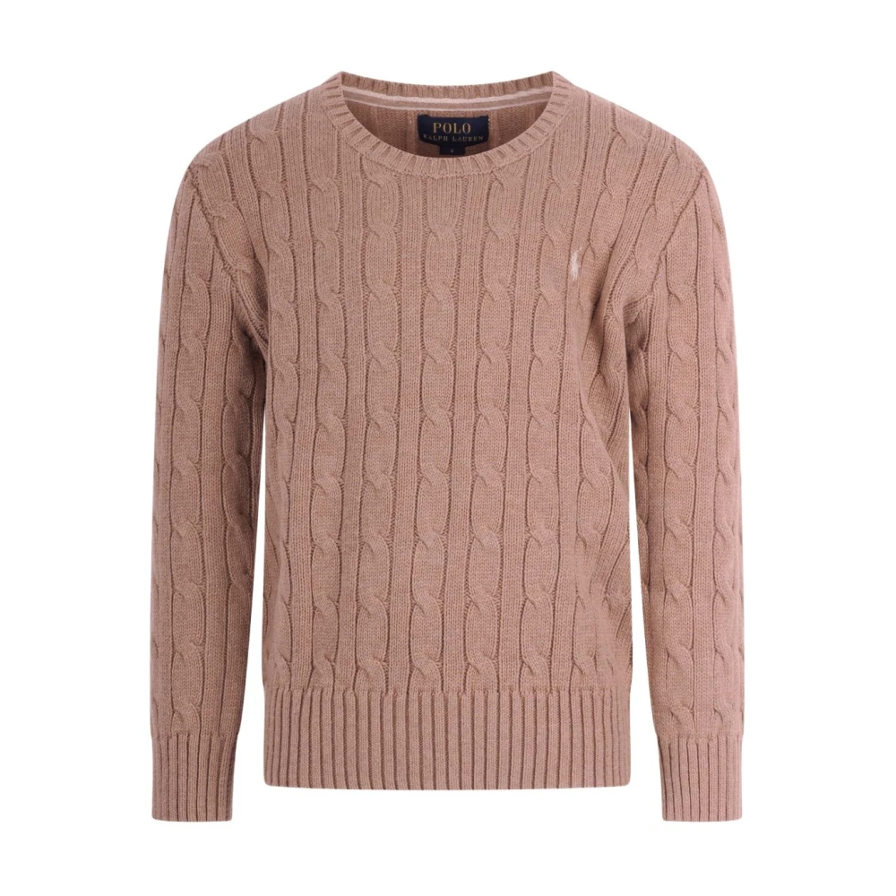 Polo Ralph Lauren Unisex Kids Beige Kids Knitwear, 4 Y, Cotton Cable Knit Crew Jumper
