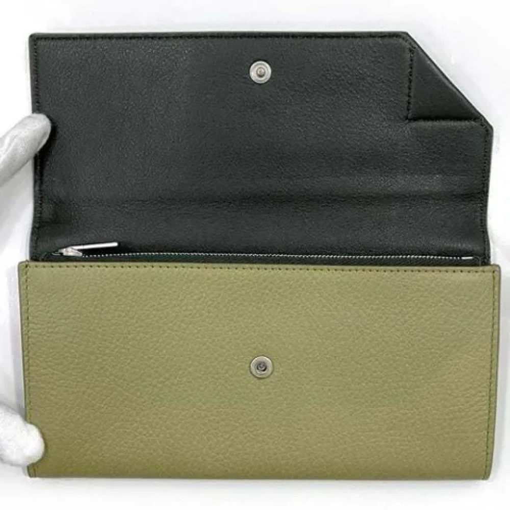 Bottega Veneta Vintage Pre-owned Leather wallets Green Dames