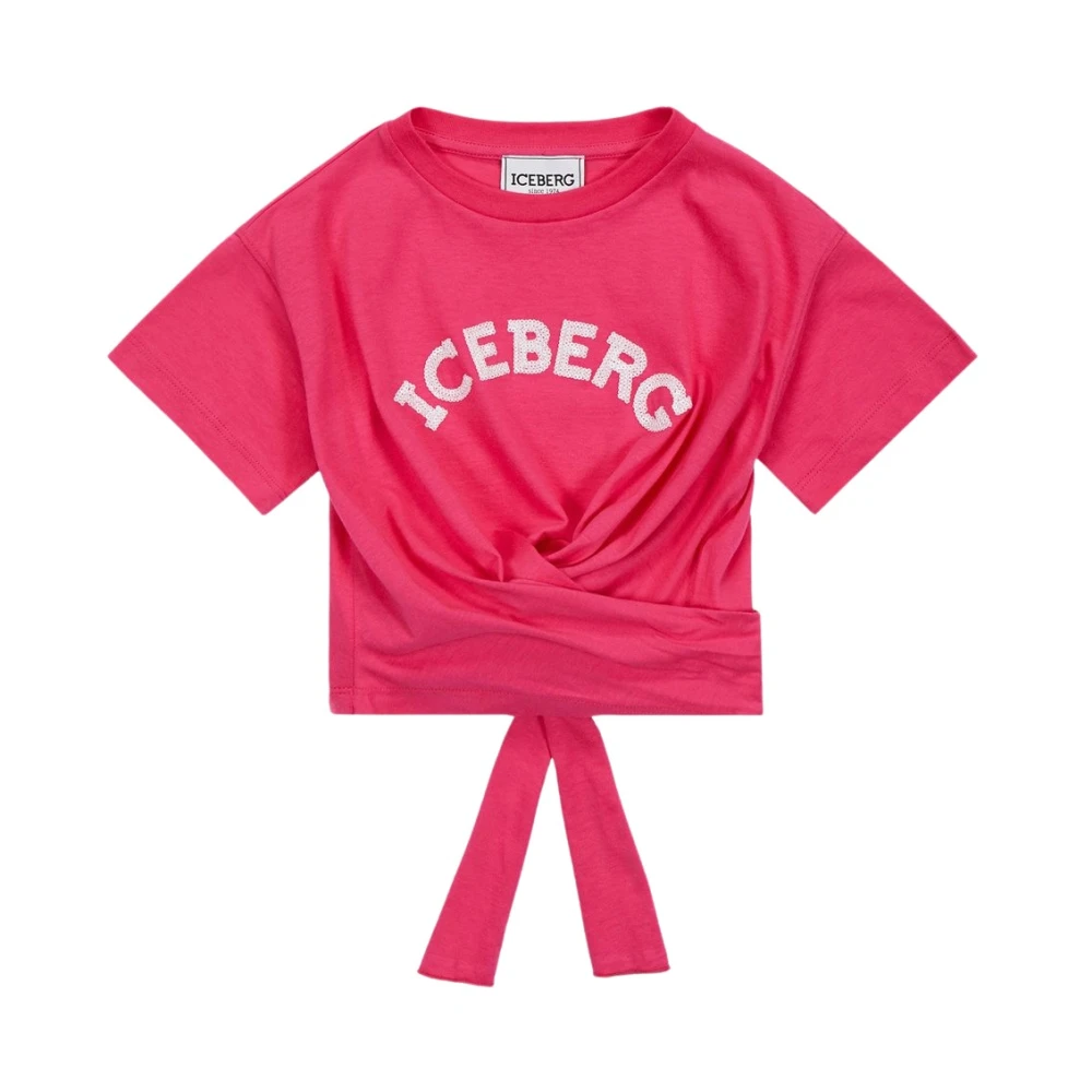 Iceberg Kinderen Logo Cropped T-shirt Pink Dames