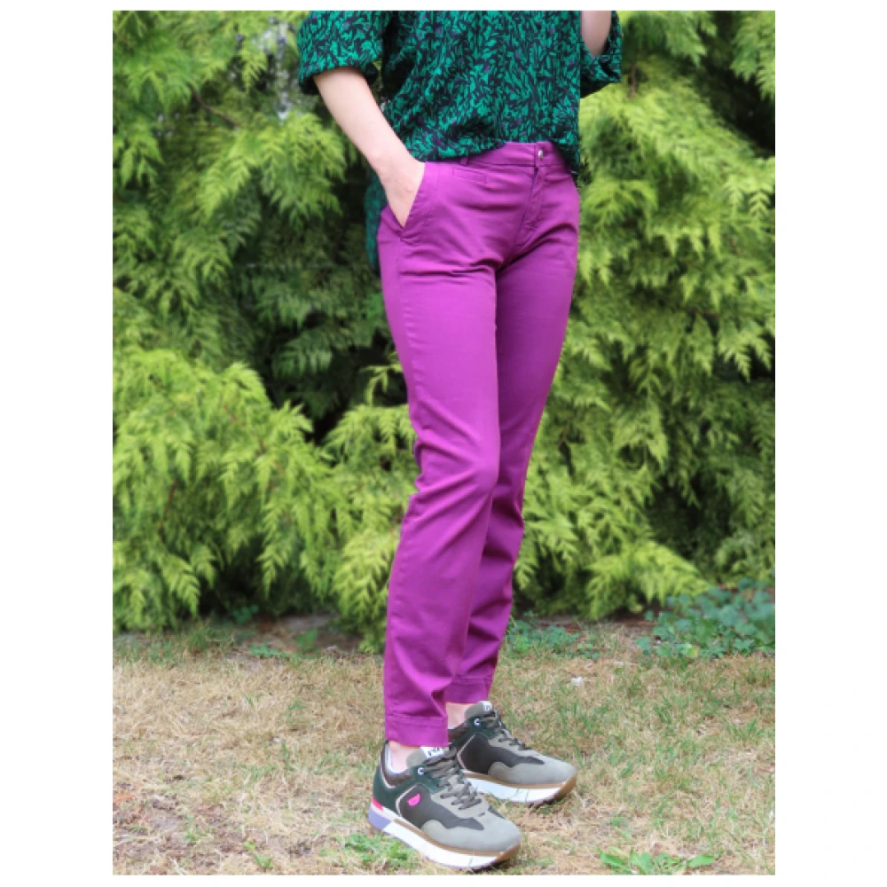 Mason's Jacqueline Curvy Chino Broek Purple Dames