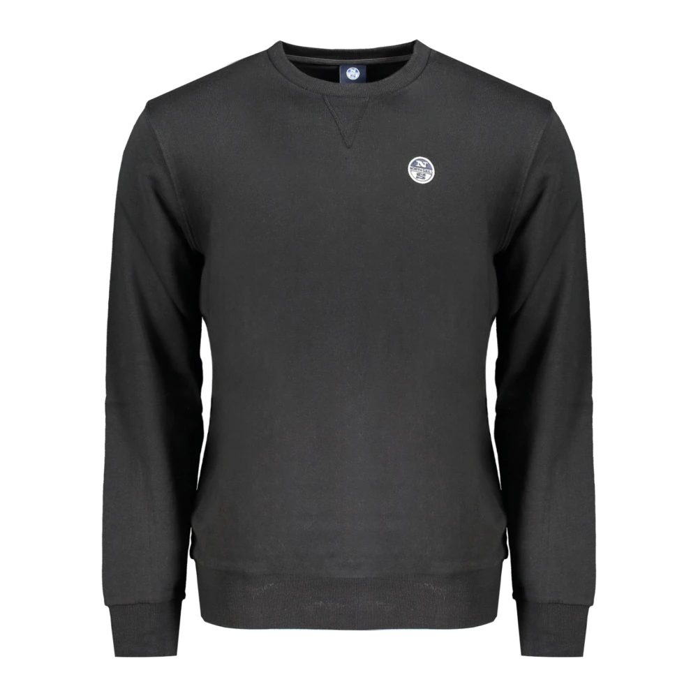 North Sails Zwarte Katoenen Sweatshirt met Applique Logo Black Heren