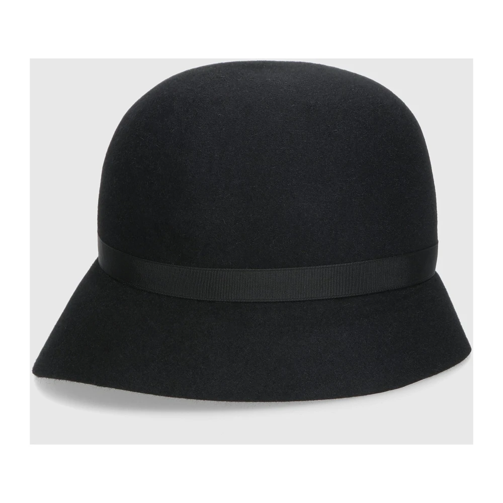 Borsalino Retro-stijl Cloche Hat Black Dames