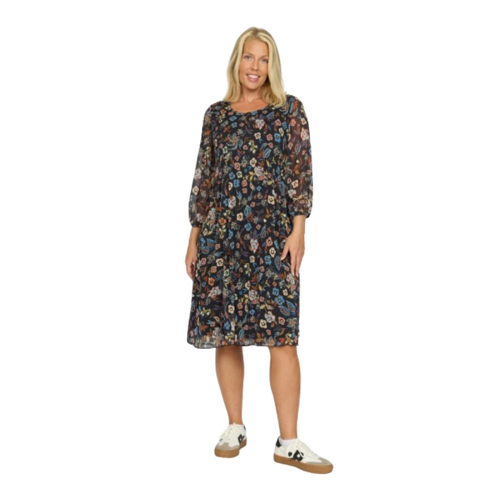 2-Biz Elegante Plissé Jurk Black Dames
