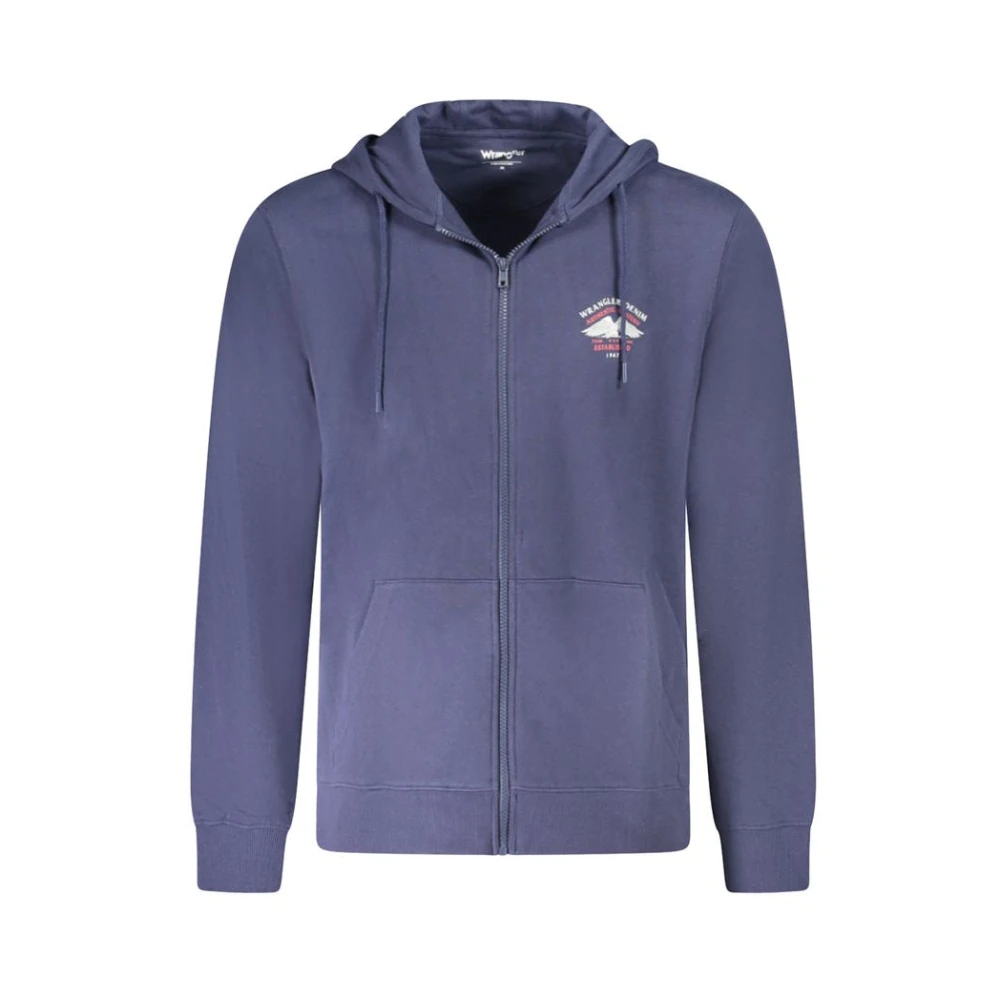 Wrangler Cotton Zip-Through Hoodie - Male - Zip-Throughs - Blue - L - Sweatshirts & Hoodies
