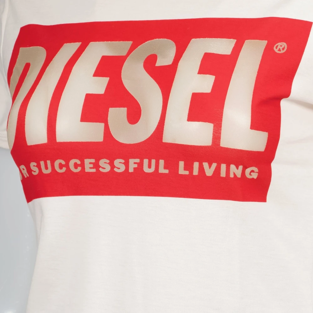 Diesel Witte Katoenen T-Malun T-shirt White Dames