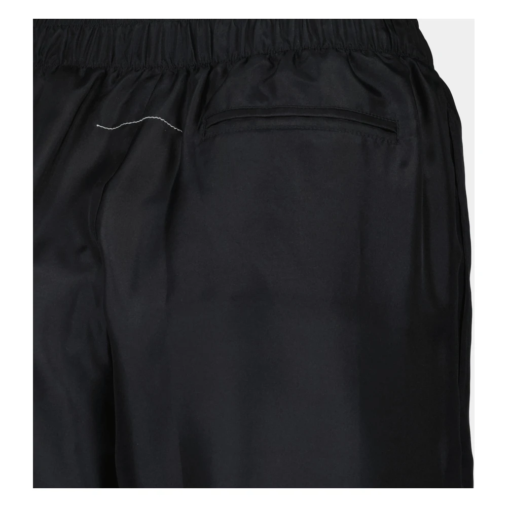 MM6 Maison Margiela Zijde Rechte Broek Black Dames