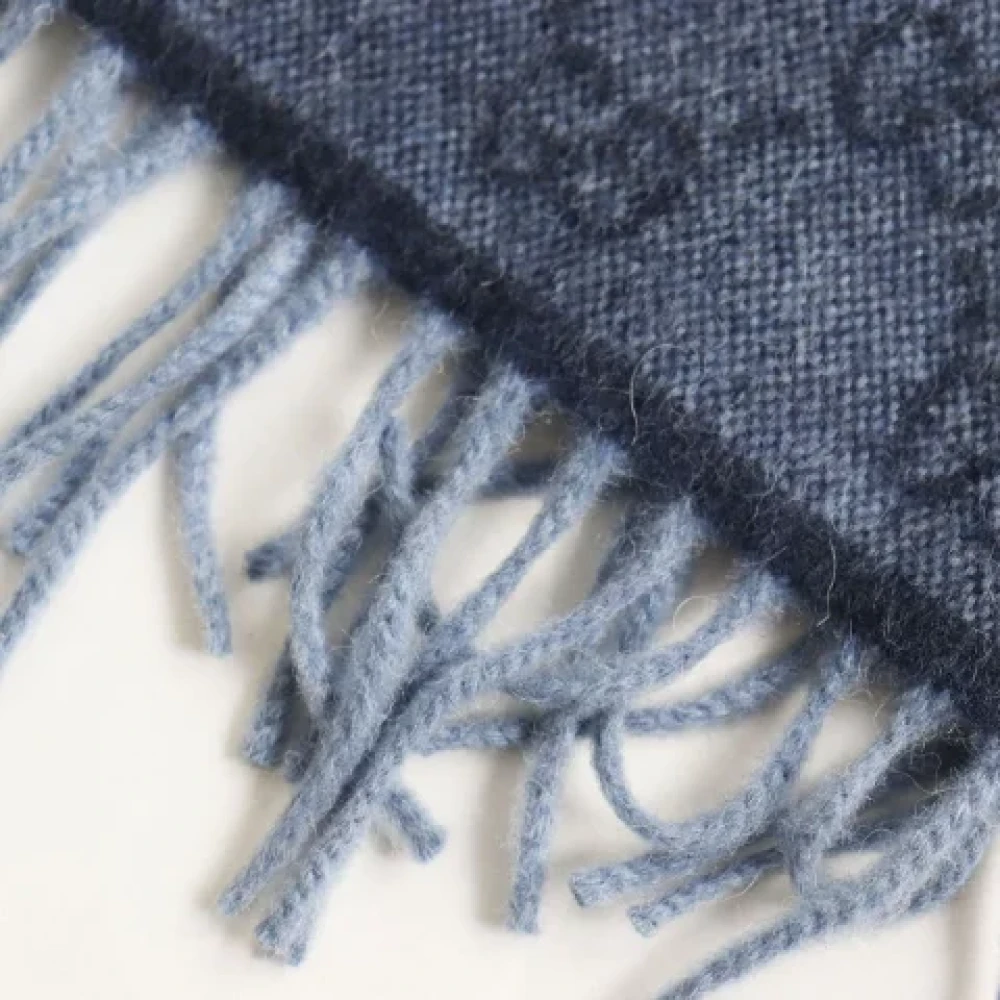 Gucci Vintage Pre-owned Wool scarves Blue Dames