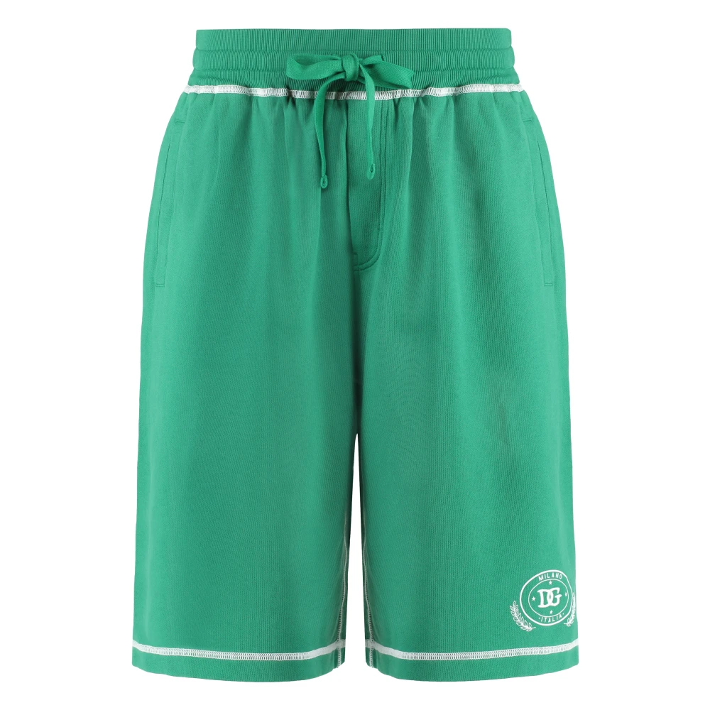 Dolce & Gabbana Katoenen Bermuda Shorts met Zakken Green Heren