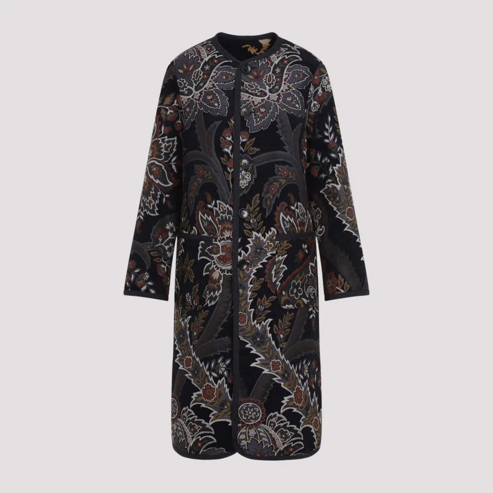 ETRO Zwarte Jassen voor Vrouwen Aw24 Multicolor Dames
