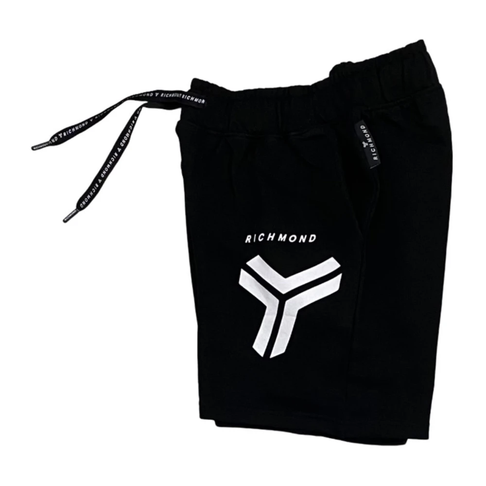 John Richmond Zwarte Katoenen Bermuda Shorts voor Mannen Black Heren