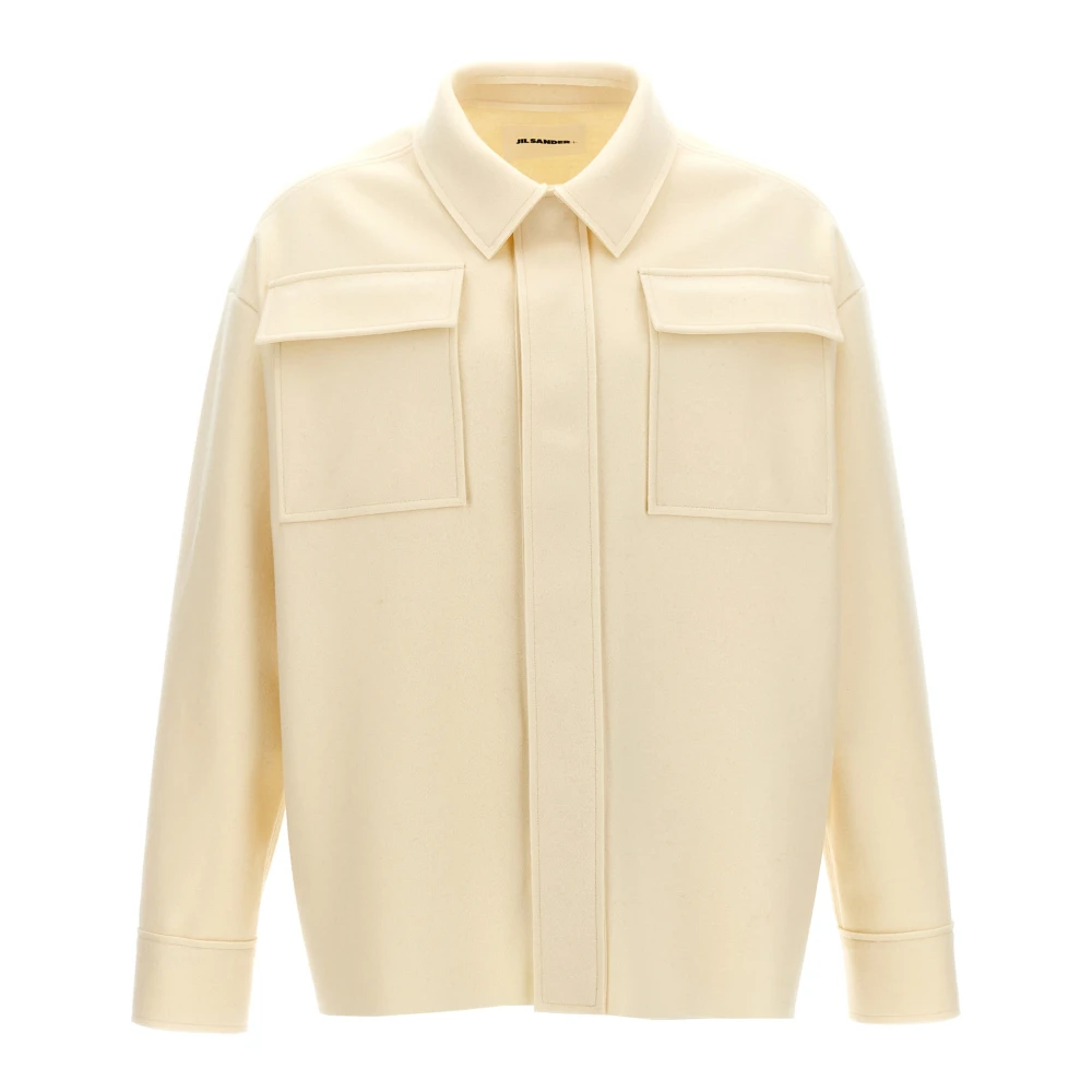 Jil Sander Men's White Casual Shirts, M, Cloth Shirt