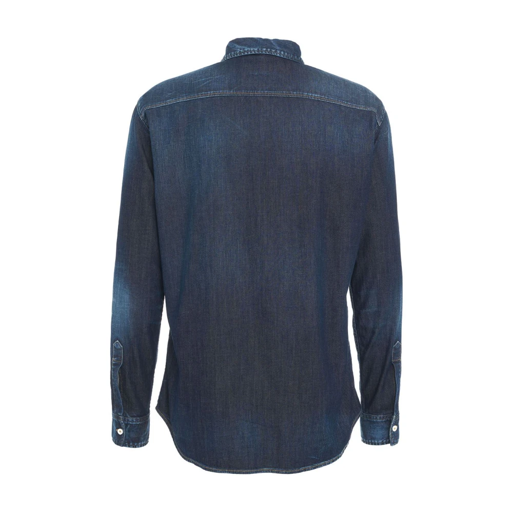 Dsquared2 Italiaanse Ruimvallende Denim Overhemd Blue Heren