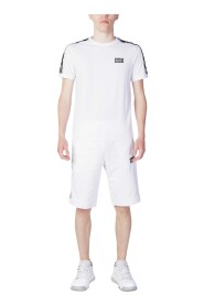 Hvid kortærmet tracksuit til mænd
