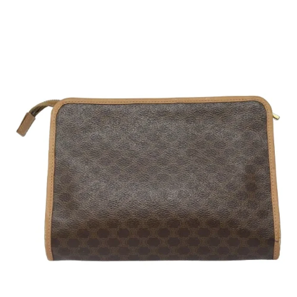 Celine Vintage Pre-owned Leather clutches Brown Unisex
