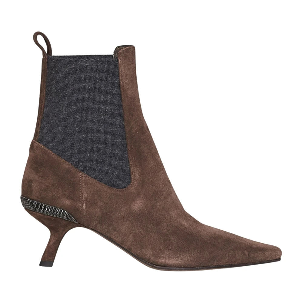 Brunello Cucinelli , Heeled Boots, Female, Brown, 4 Uk, Boots