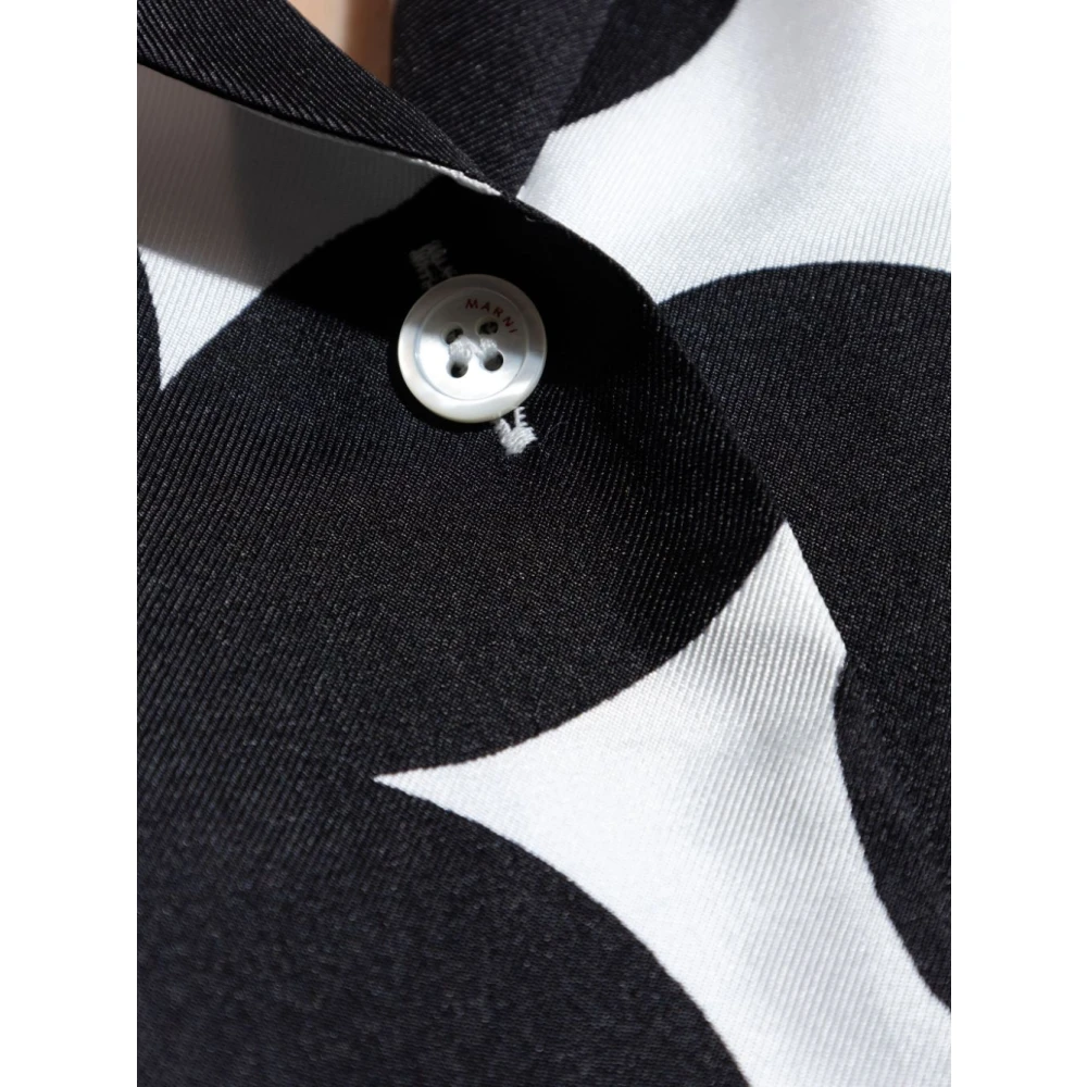 Marni Zwarte Button-Up Shirt met Camp Kraag Black Dames