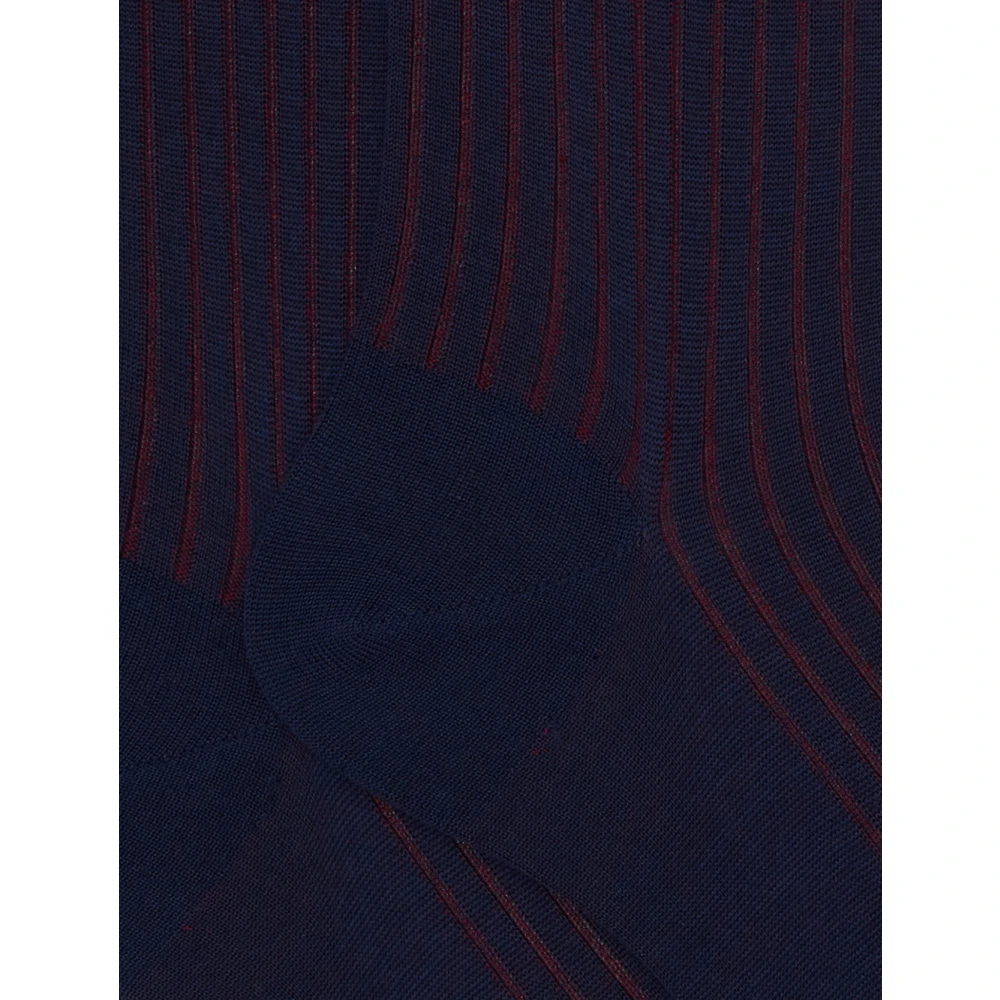 Gallo Korte blauwe geplateerde katoenen sokken voor heren Multicolor Heren