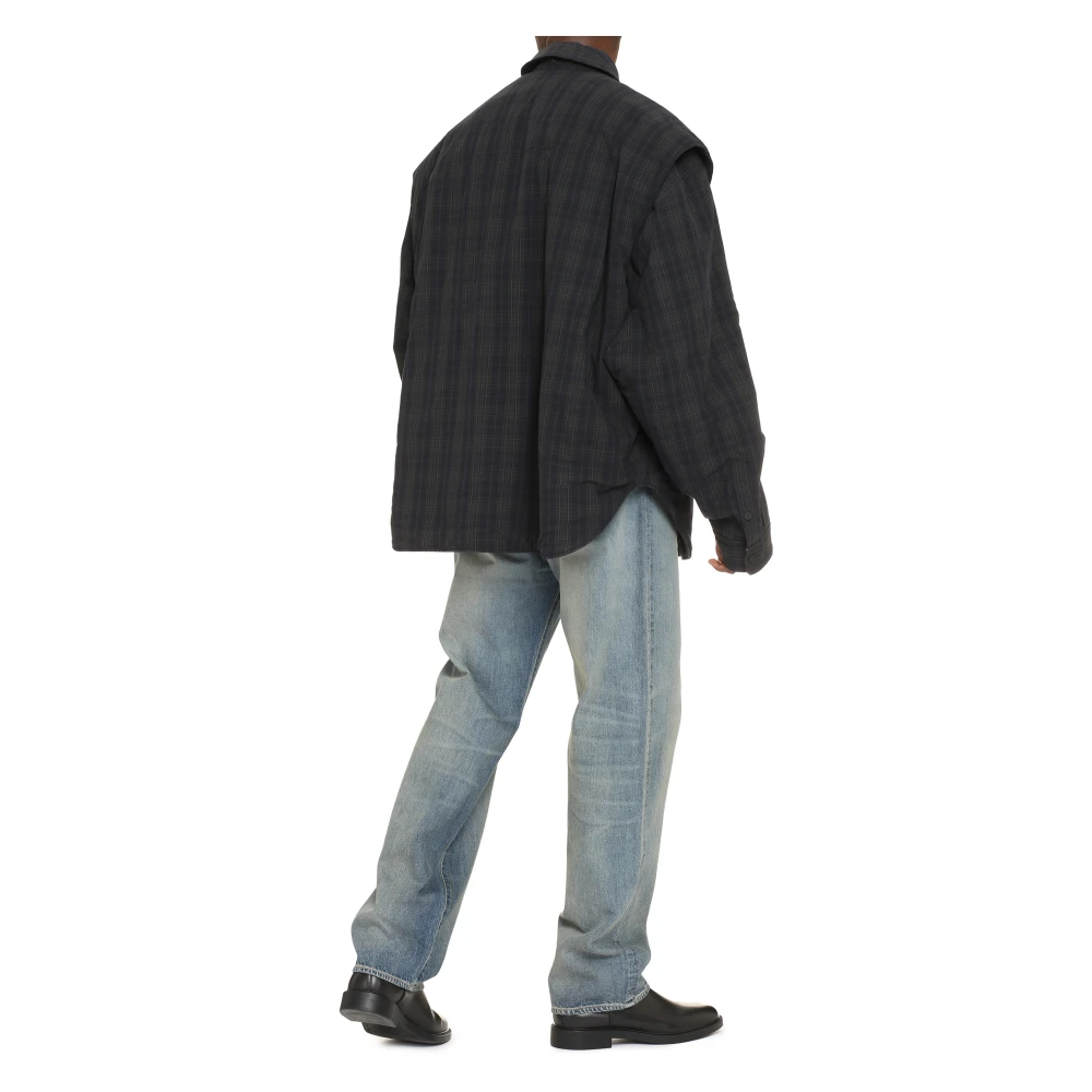 Balenciaga Zijde Katoenen Overshirt Gray Heren