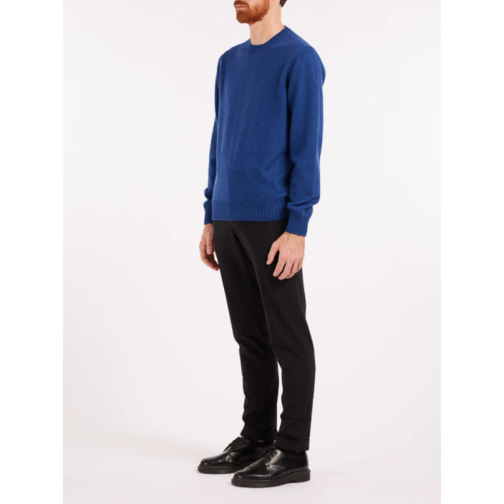 Vengera Blauwe Cashmere Crewneck Sweater Heren Blue Heren