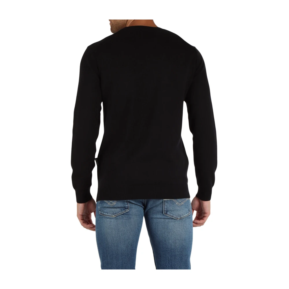 Replay Premium Katoenen Crewneck Sweater Black Heren
