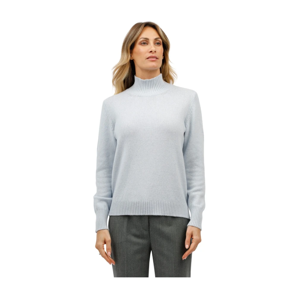 Gran Sasso Turtleneck trui met zijsplitten Blue Dames