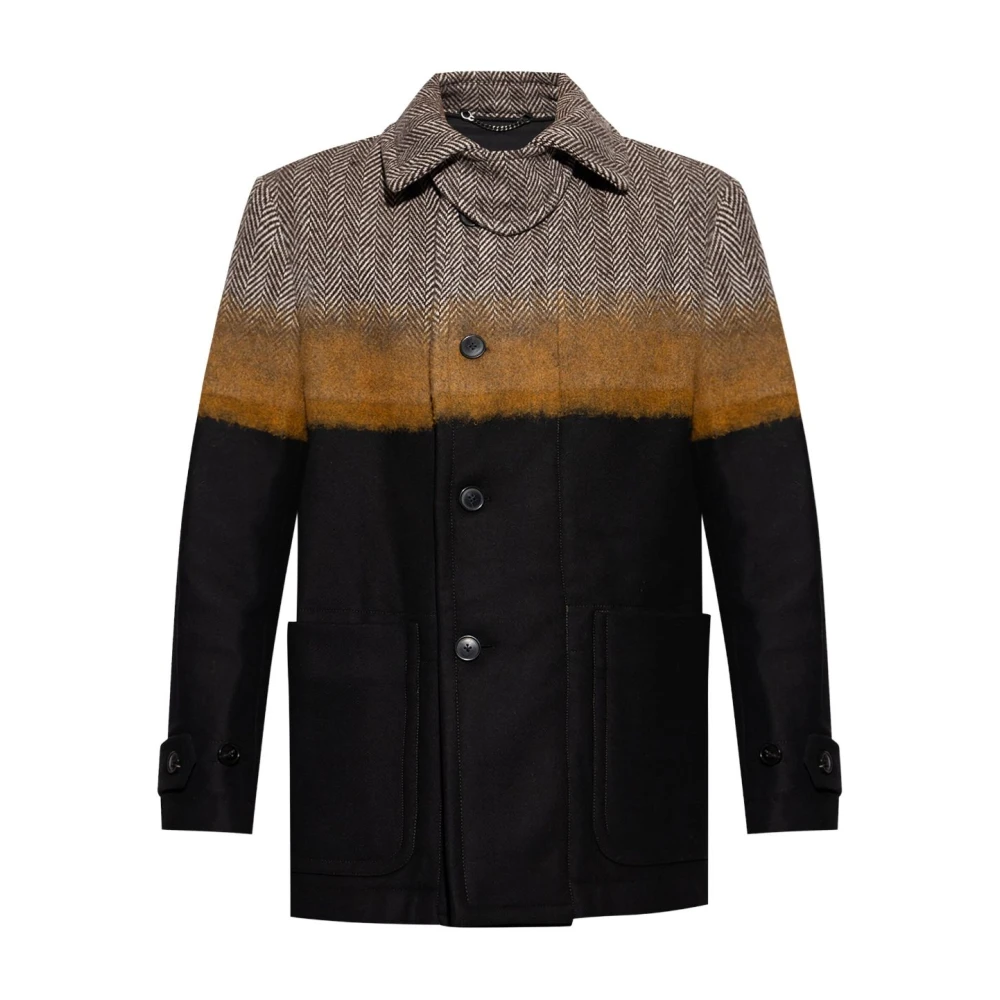 Dries Van Noten Slim Fit Cropped Duffle Coat Multicolor Heren