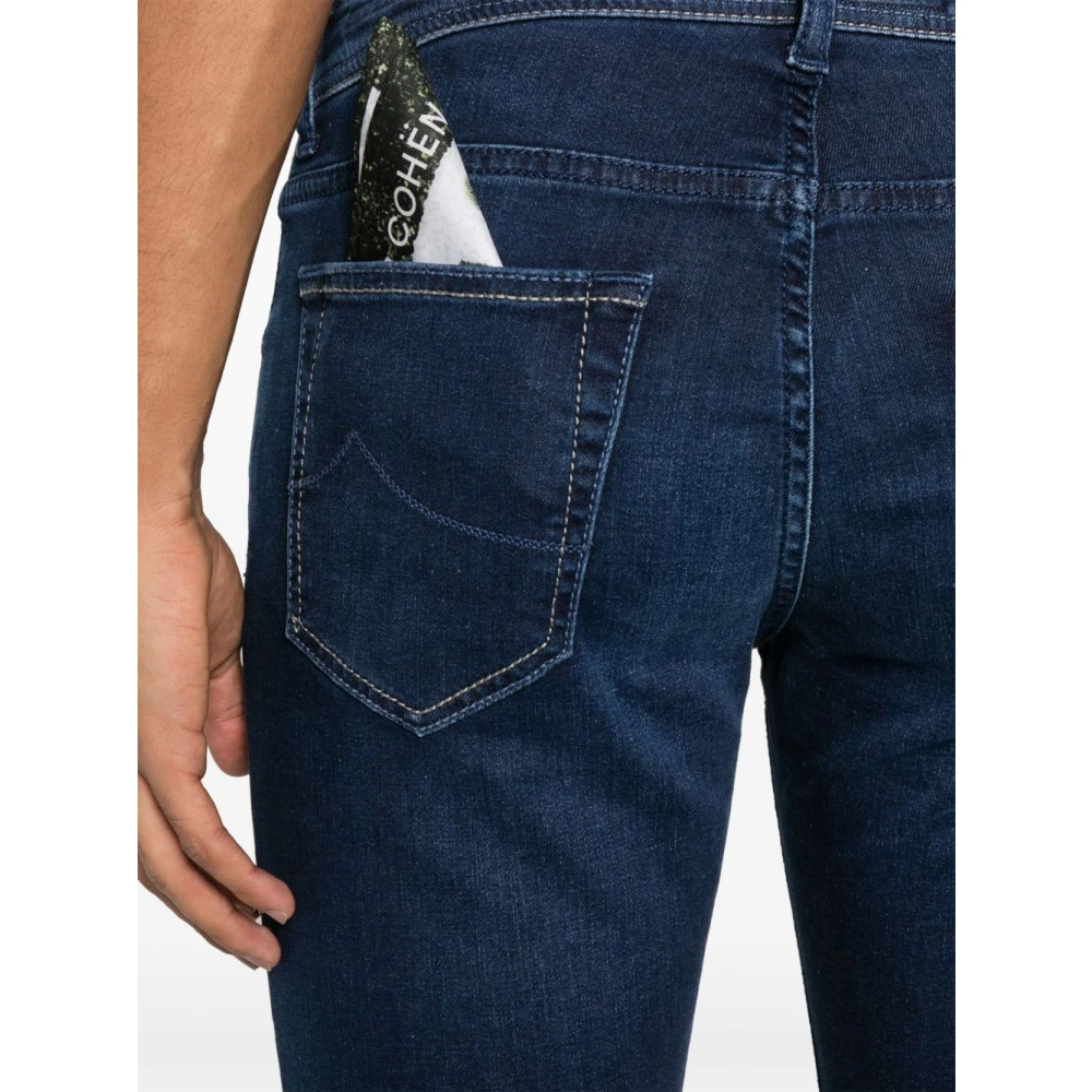 Jacob Cohën Indigo Blauwe Klassieke Five-Pocket Jeans Blue Heren