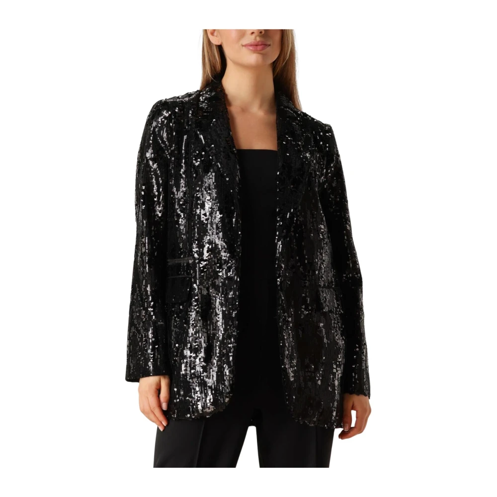 Co'Couture Pailletten Blazer voor Vrouwen Black Dames