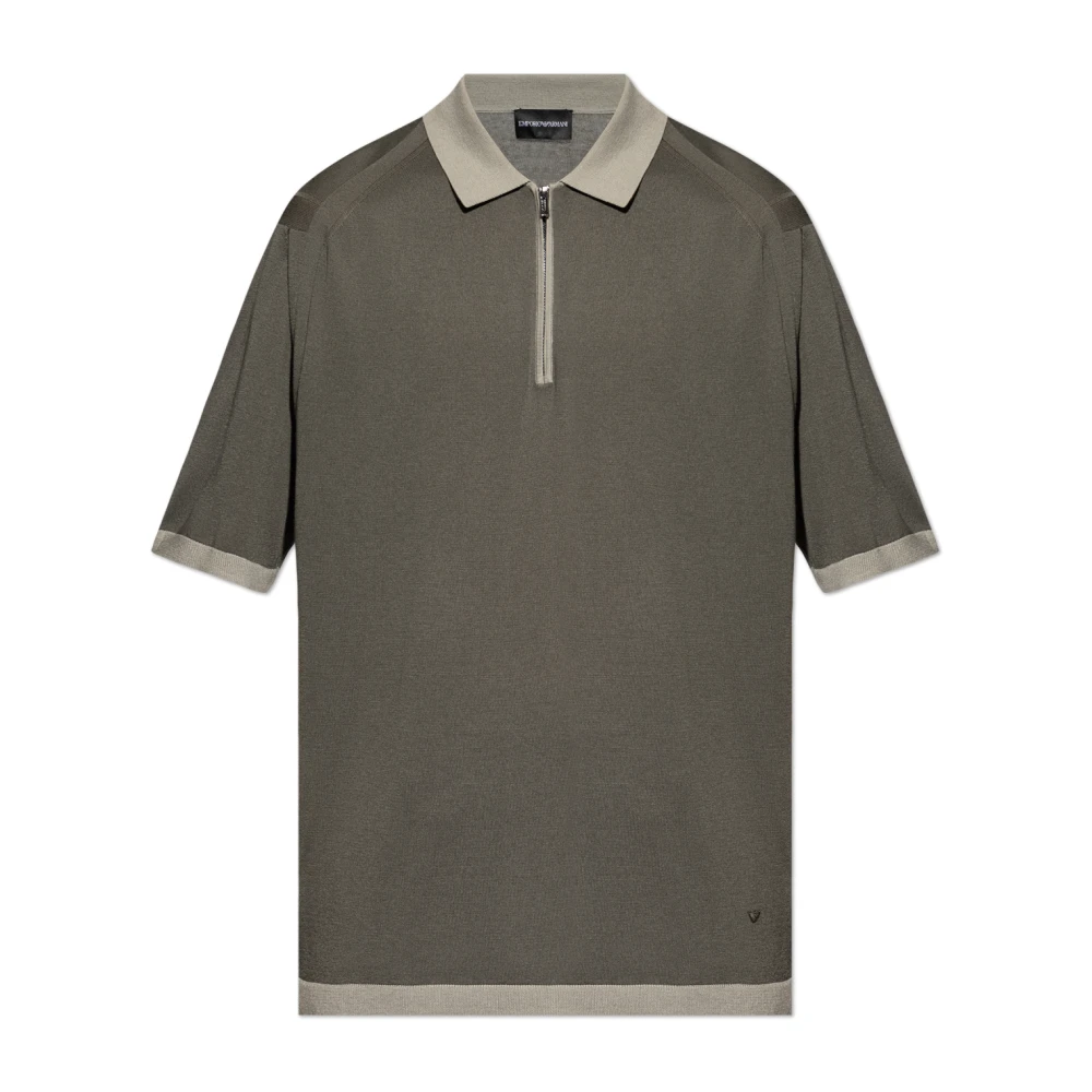 Emporio Armani Polo med logotyp Green, Herr