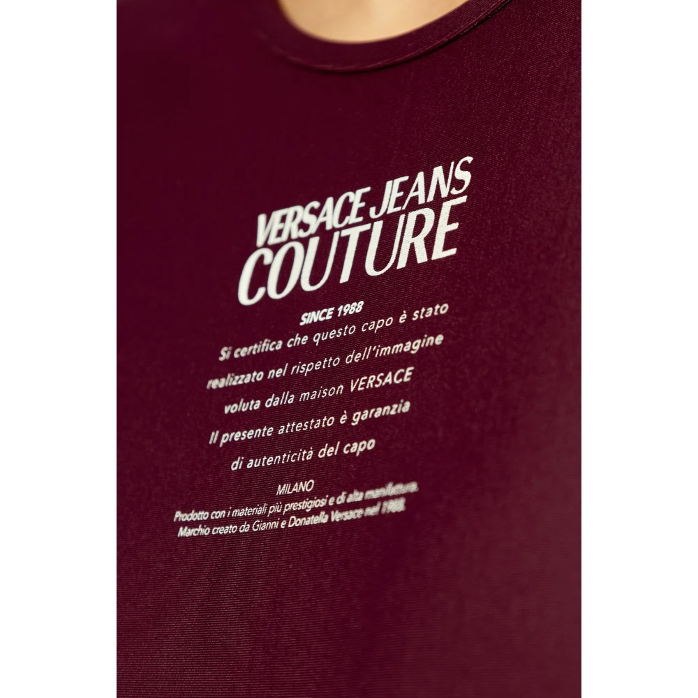 Versace Jeans Couture Bodysuit met logo Purple Dames