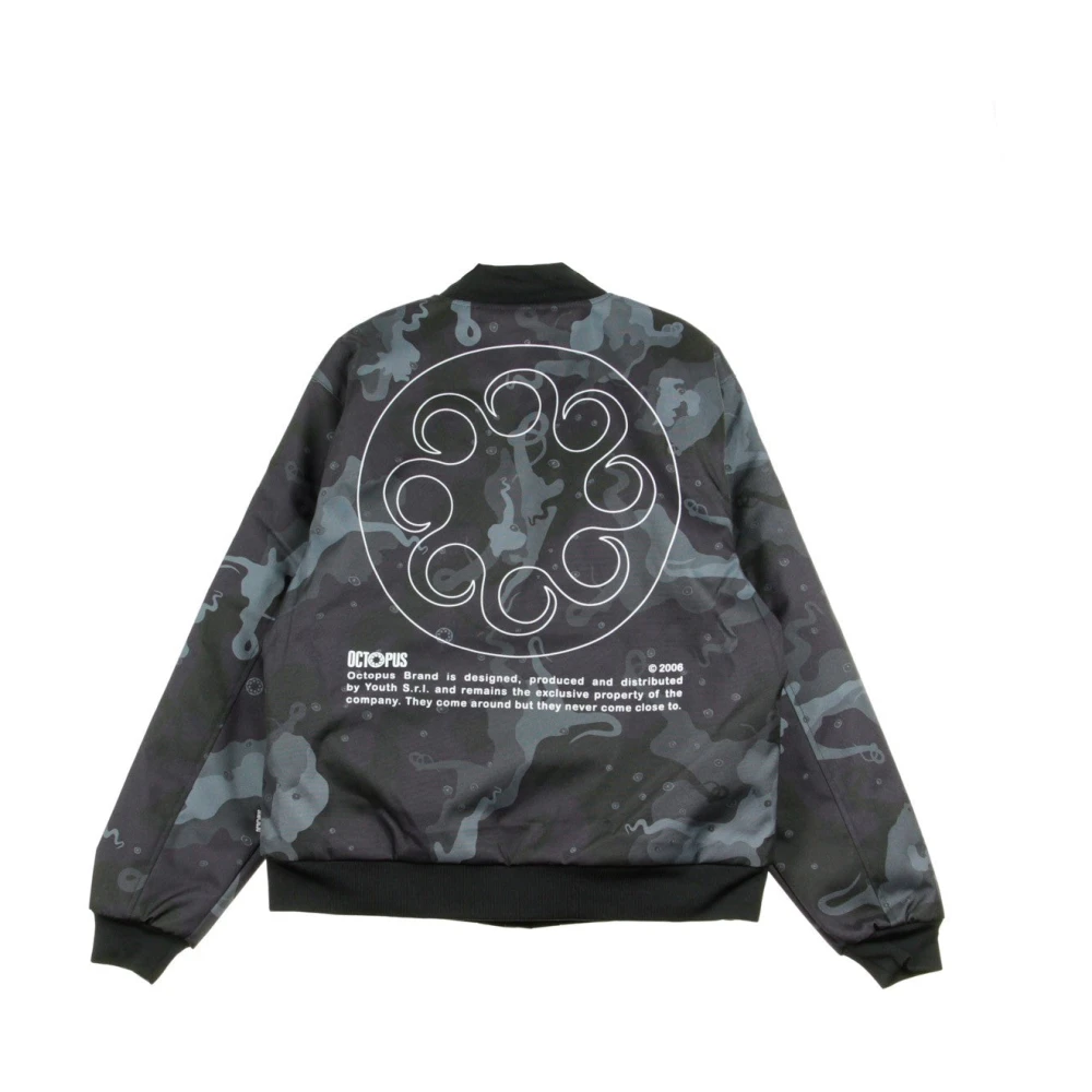 Octopus Camo Varsity Bomber Jacket Zwart Multicolor Heren
