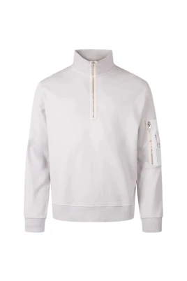 Garment Dyed Diagonal Fleece Quarter Zip Sweatshirt