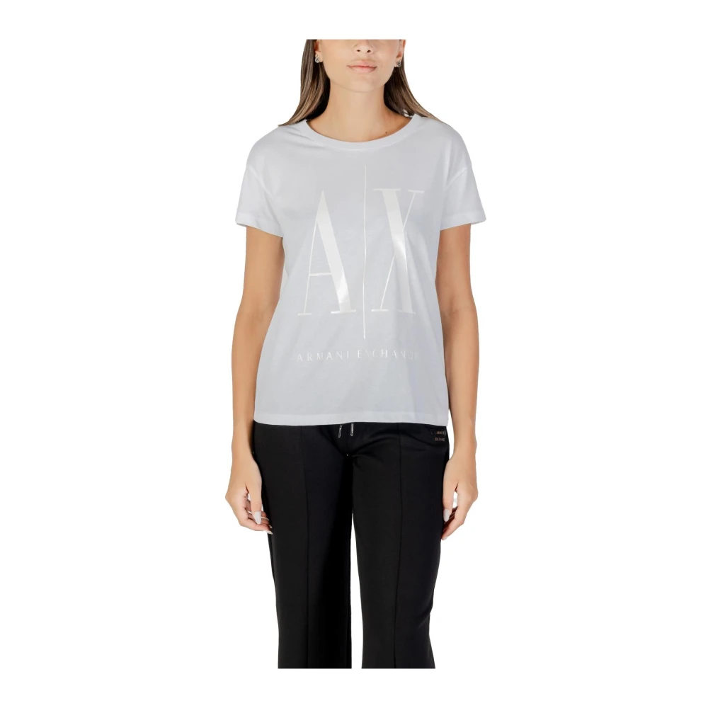 Armani Exchange White Cotton T-Shirt - IT38|XS - Image 2