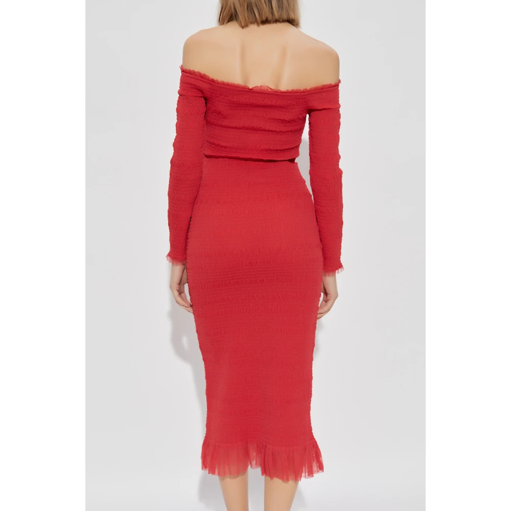 Loveshackfancy Jurk Avelle Red Dames