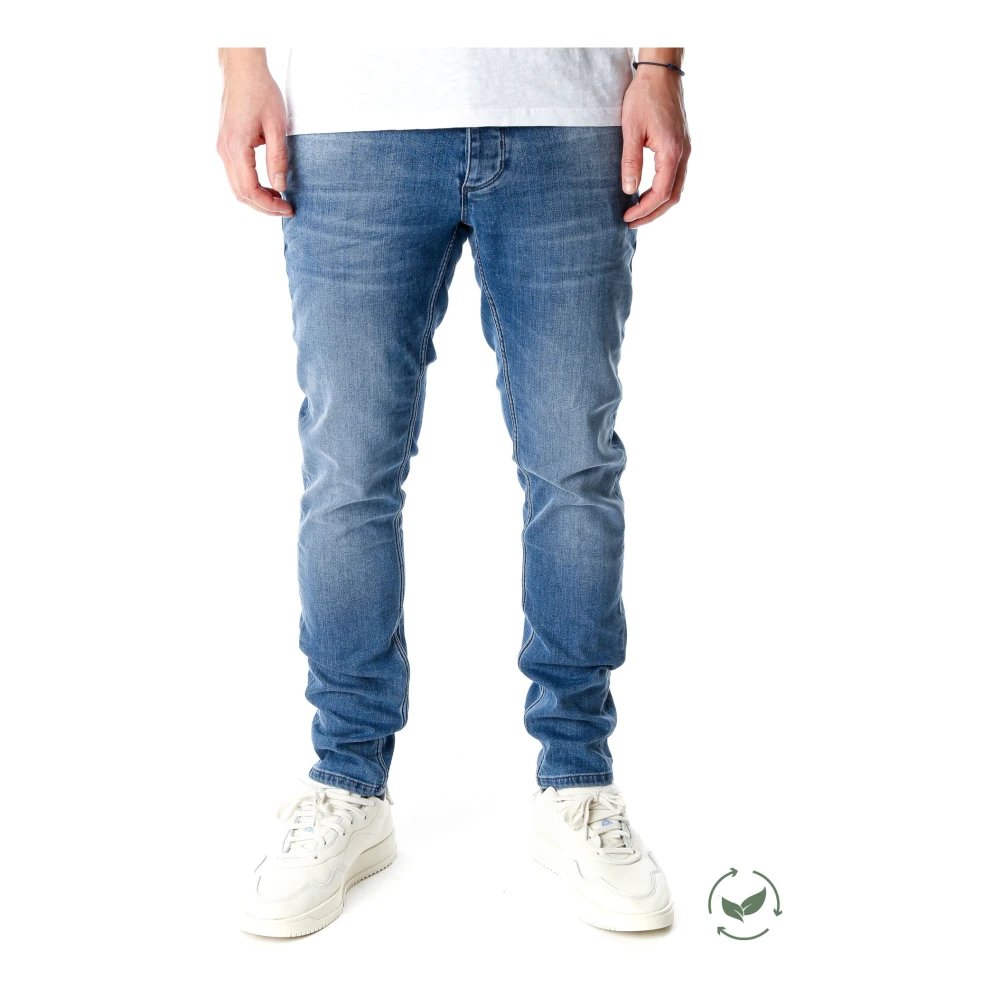 Gabba Slim Fit Mid Waist Jeans met Fade Effecten Blue Heren