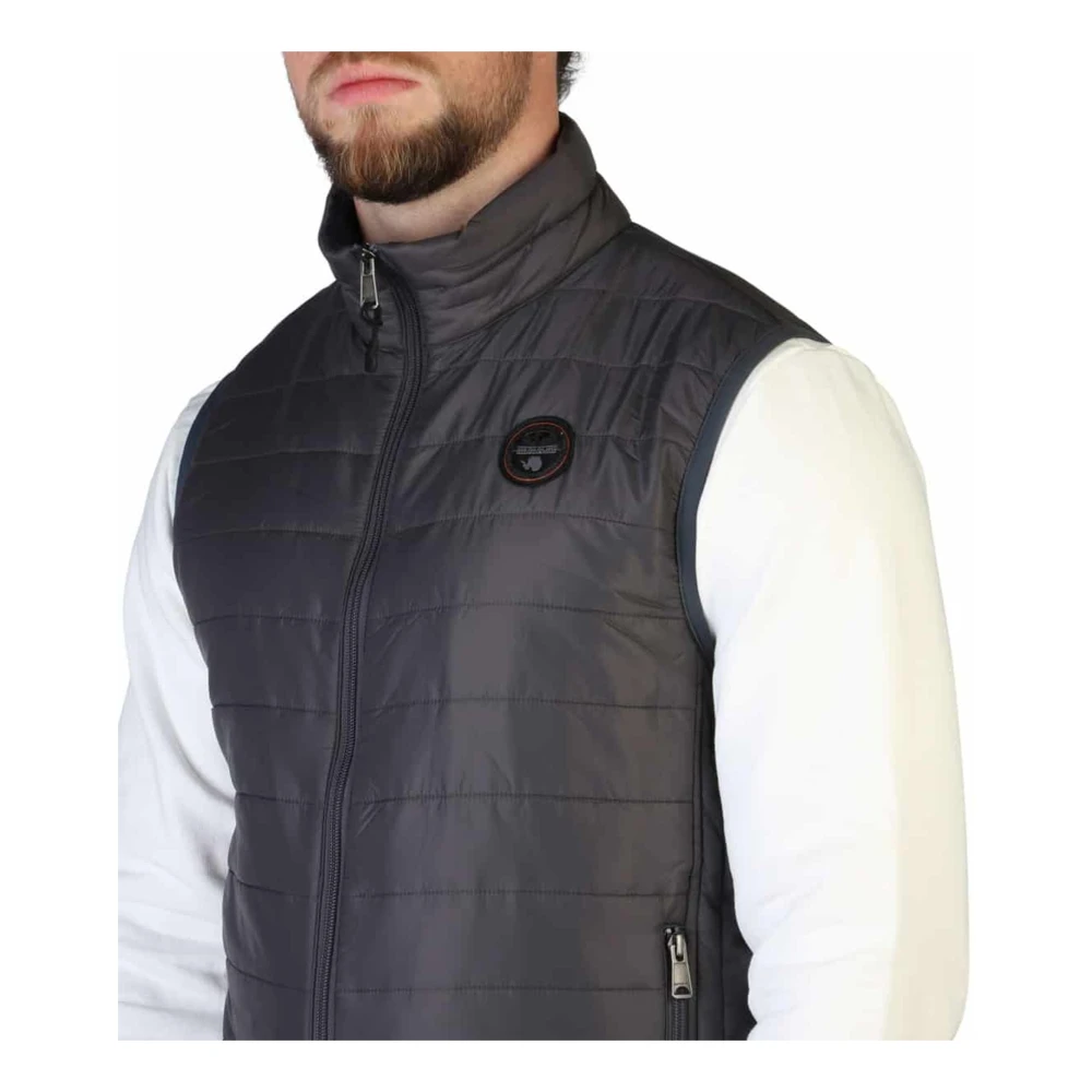 Napapijri Mouwloze jas met logodetails Gray Heren