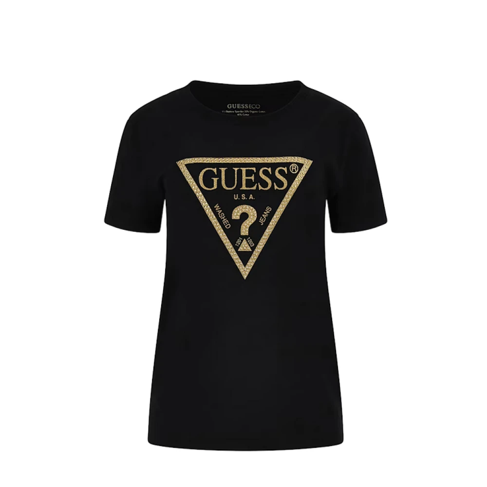 Guess Gouden Driehoek Dames T-shirt Black Dames