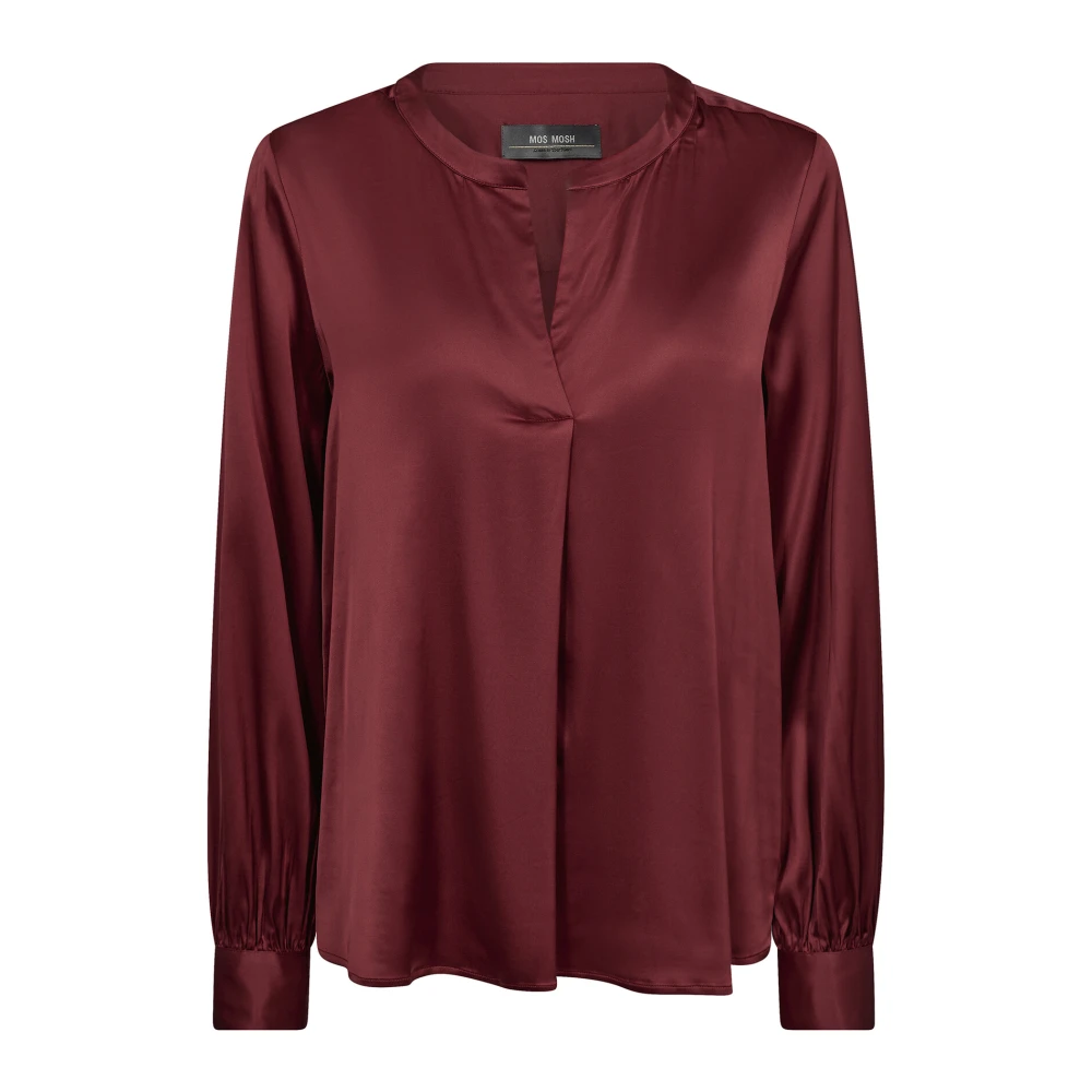 MOS MOSH Elegante Satijnen Blouse Red Dames
