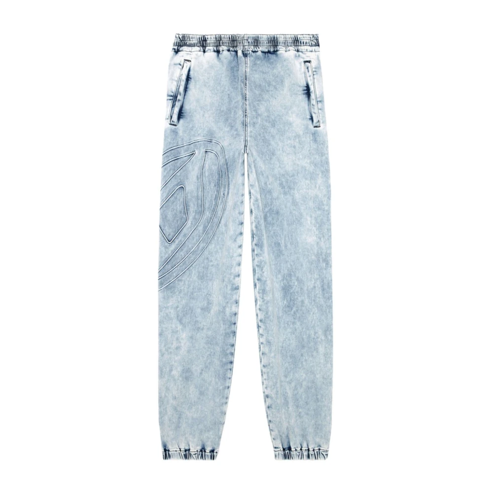 Diesel Gemarmerde Denim Track Broek Blue Heren