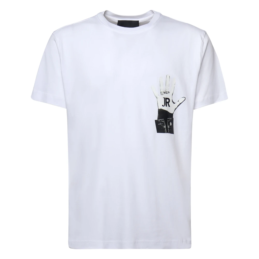 John Richmond Witte Katoenen T-shirt met Halslijn White Heren